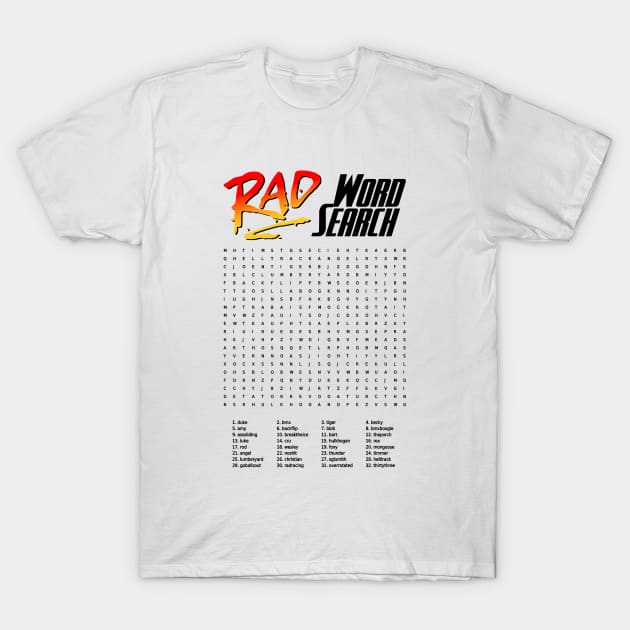 RAD Movie Word Search T-Shirt by Hucker Apparel